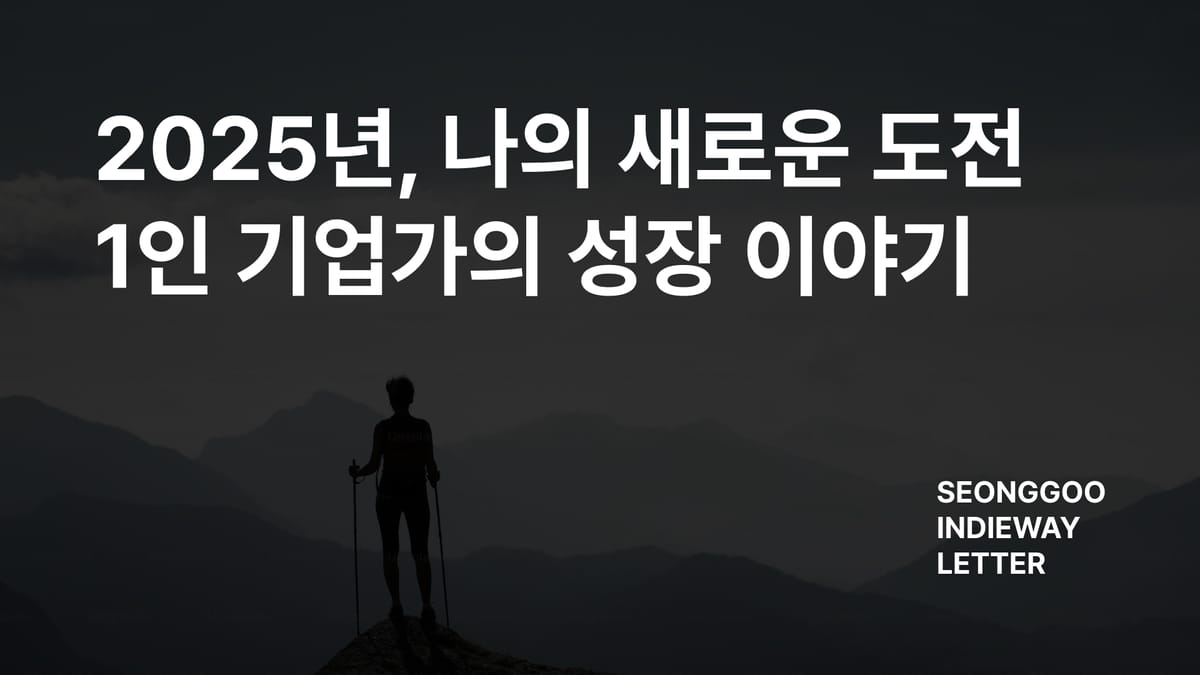2025년, 나의 새로운 도전: 1인 기업가의 성장 이야기